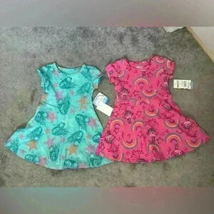 2T Girls Dress Bundle Trolls and Little Mermaid